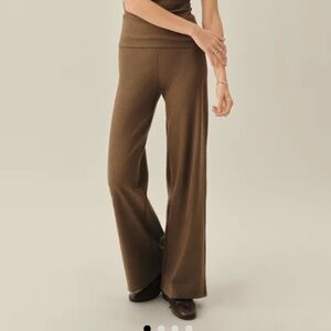 Buck Mason Olive Brown Straight-Leg Knit Pants